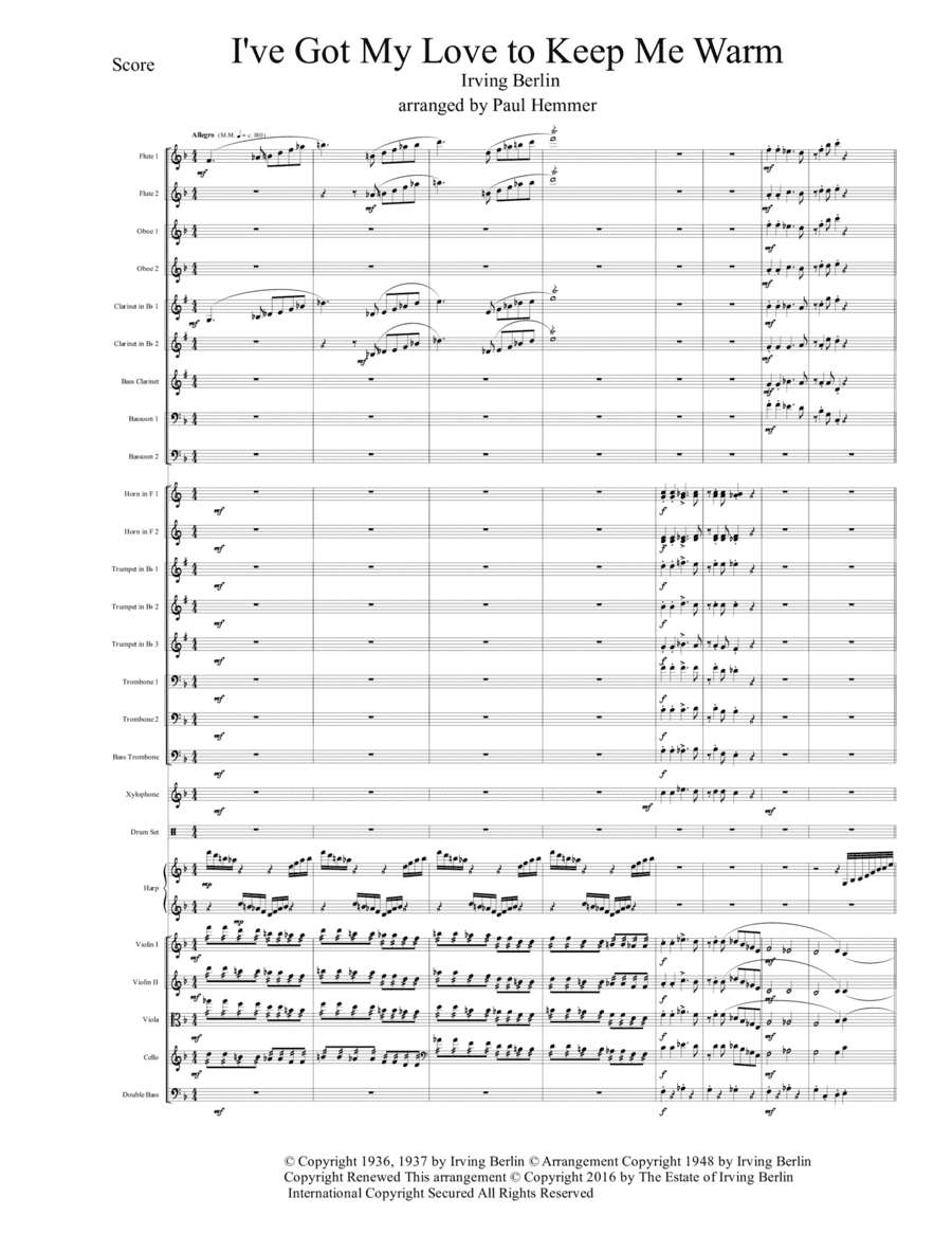 I've Got My Love To Keep Me Warm (arr. Paul Hemmer)
