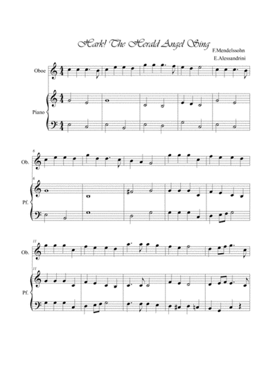 Hark! The herald angel sing. Oboe and piano (arr. Ester Alessandrini)