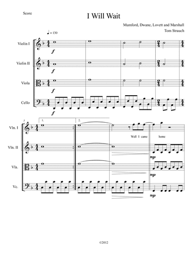 I Will Wait (arr. Tom Strauch)