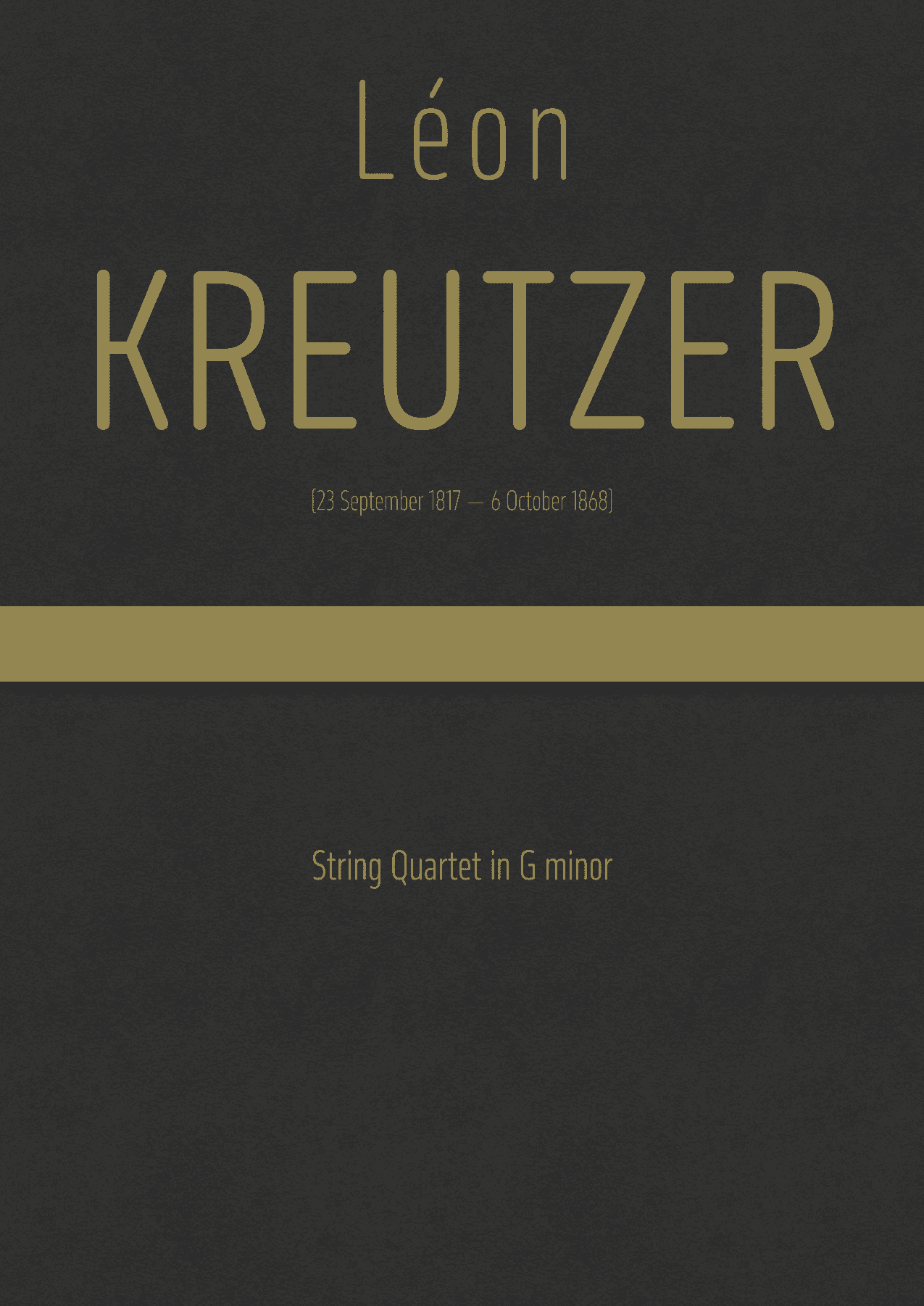 Kreutzer - String Quartet in G minor (arr. J.G. Cucó Barber)