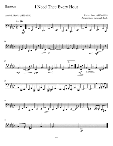 I Need Thee Every Hour (Woodwind Quintet) (arr. Joseph Pugh)