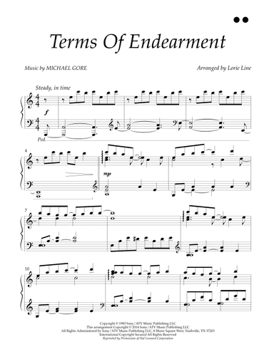 Theme From "terms Of Endearment" (arr. Lorie Line)