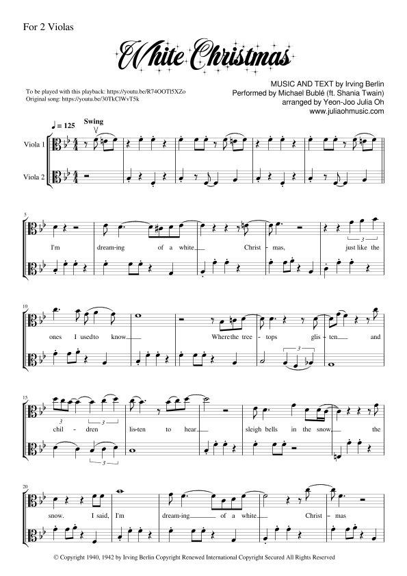 White Christmas (arr. JULIA OH MUSIC | Julia Yeon-Joo Oh)