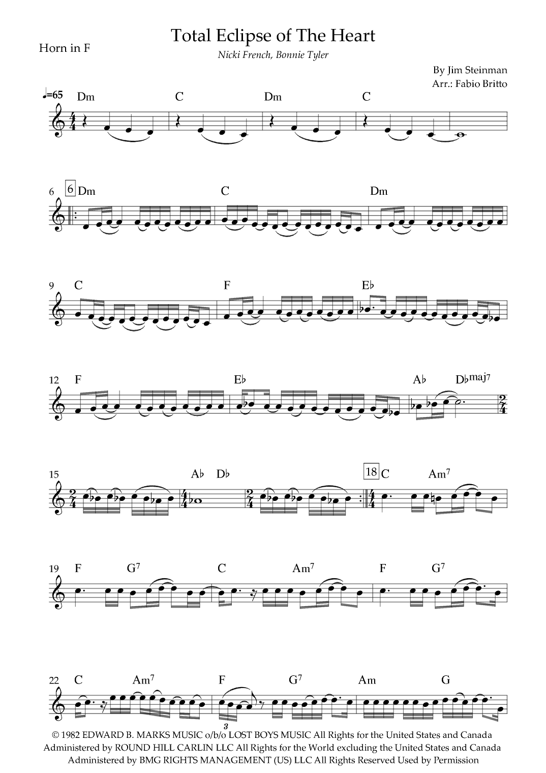 Total Eclipse Of The Heart (arr. Fabio Britto)