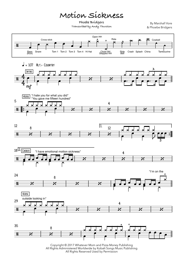 Motion Sickness (arr. Andy Thurston)