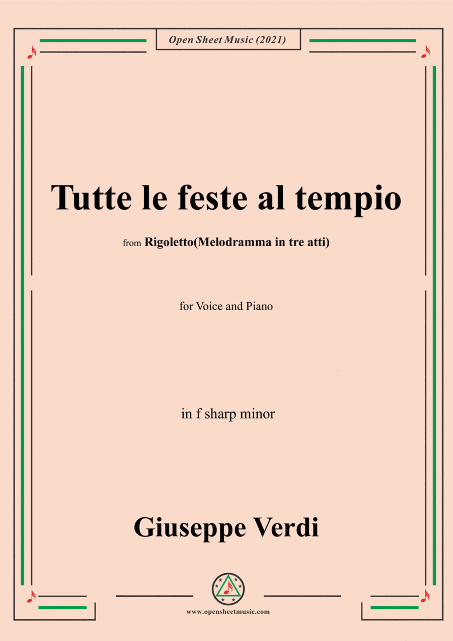 Verdi-Tutte le feste al tempio,in f sharp minor (arr. Open Cloud)