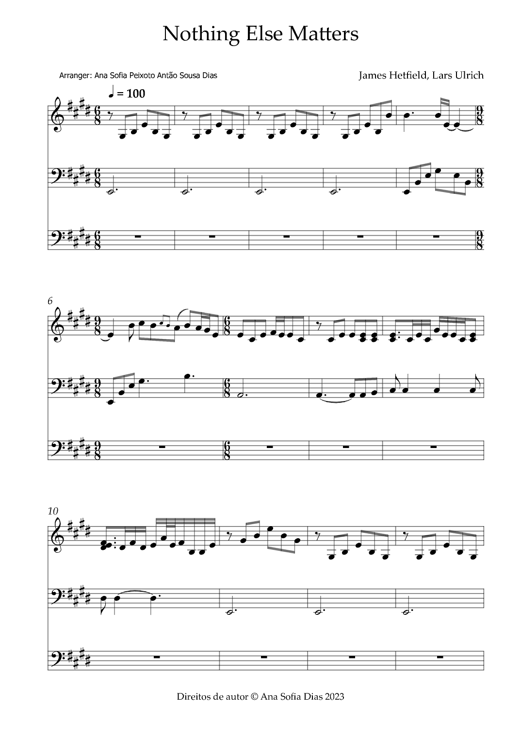 Nothing Else Matters (arr. Ana Sofia Peixoto Antão Sousa Dias)