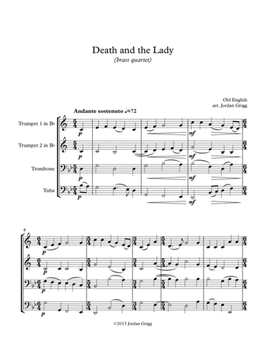 Death and the Lady (brass quartet) (arr. Jordan Grigg)