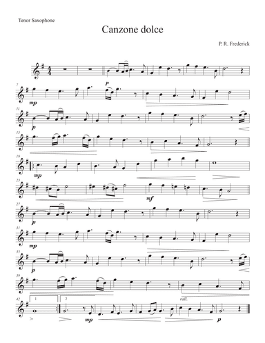 Canzone dolce (Tenor Sax Solo)