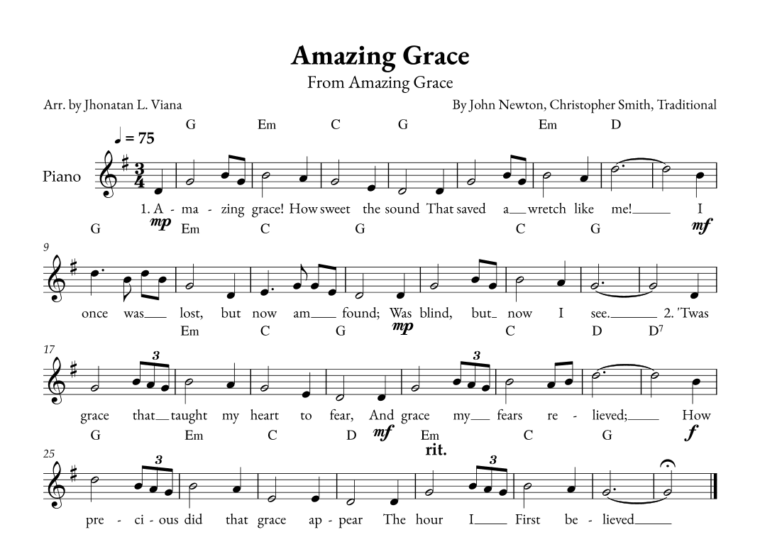 Amazing Grace (arr. Jhonatan Lucio Viana)