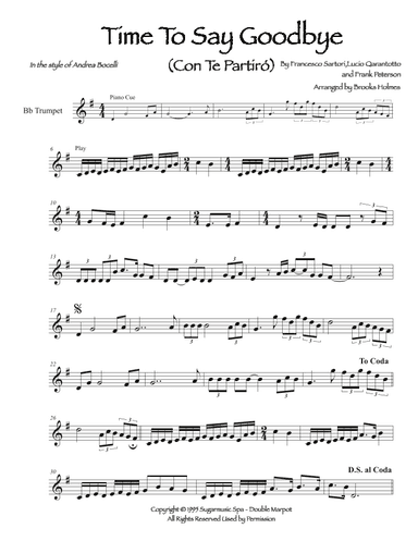 Con Te Partiro (time To Say Goodbye) (arr. Brooks Holmes)
