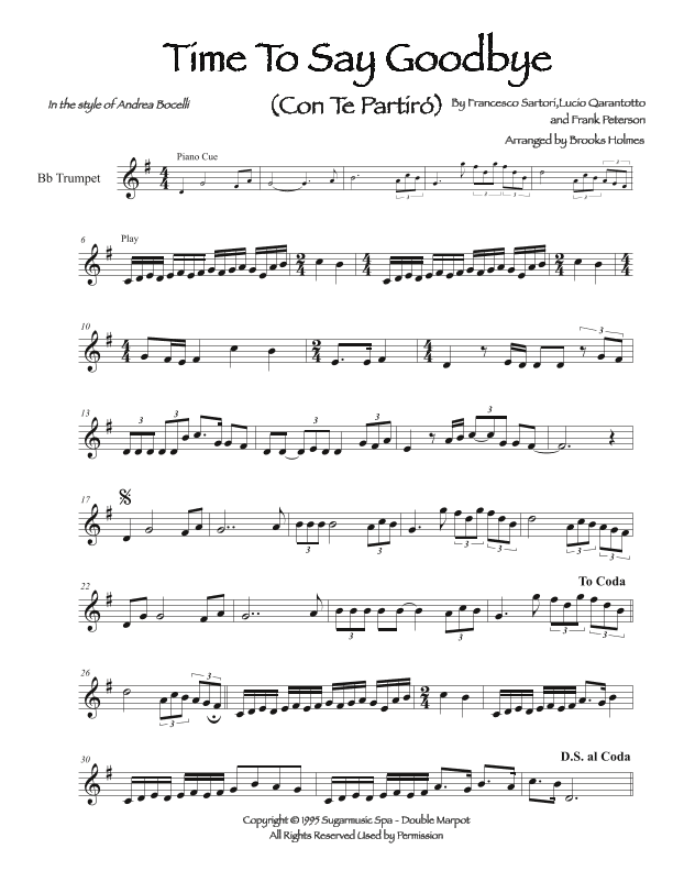 Con Te Partiro (time To Say Goodbye) (arr. Brooks Holmes)