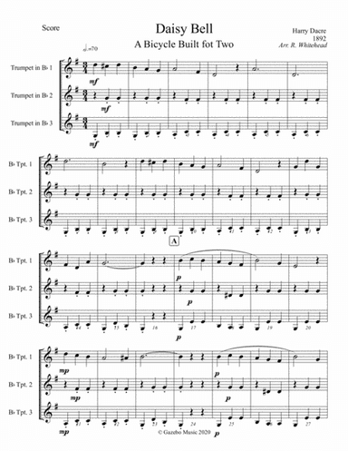 Daisy Bell (A Bicycle Built For Two) (arr. Robert Whitehead)