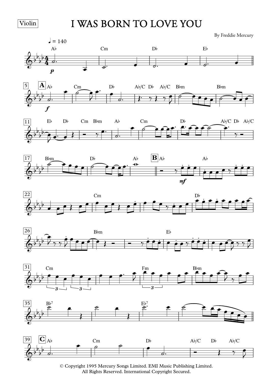 I Was Born To Love You (arr. César Bortolucci)