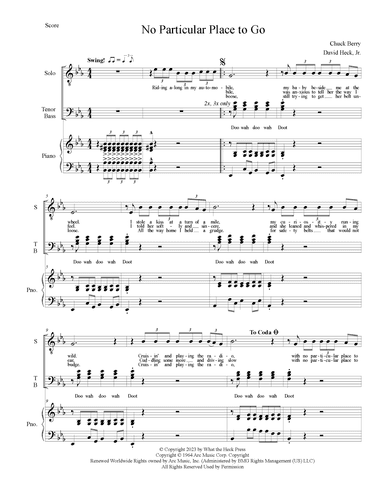 No Particular Place To Go (arr. David Heck, Jr.)