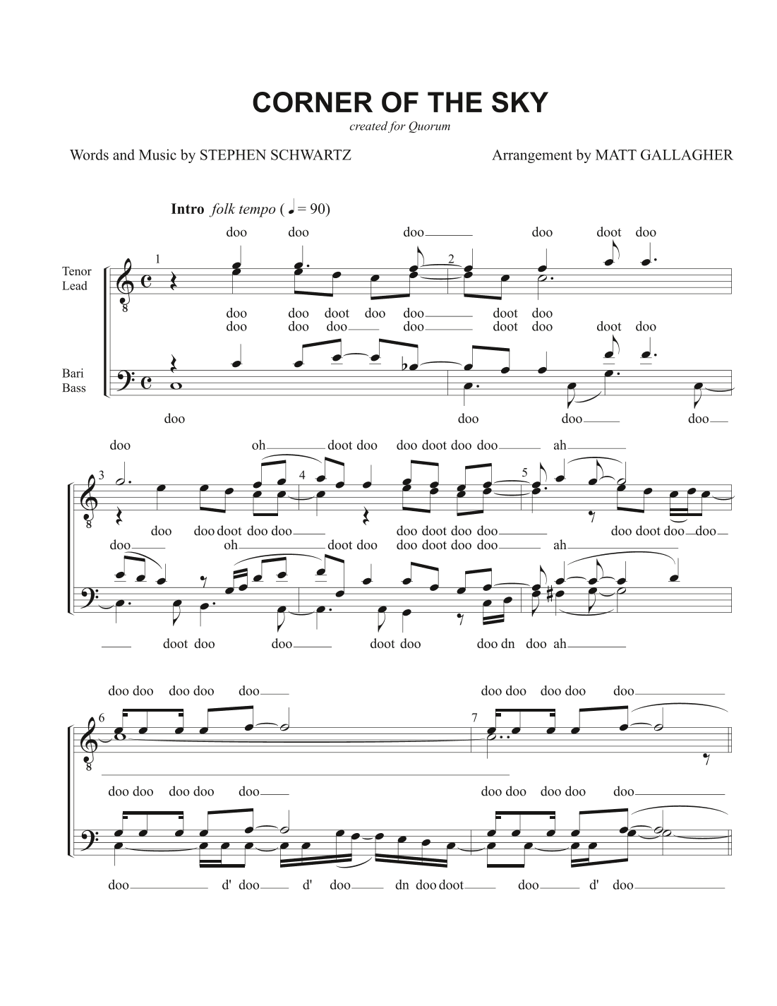Corner Of The Sky (arr. Matt Gallagher)