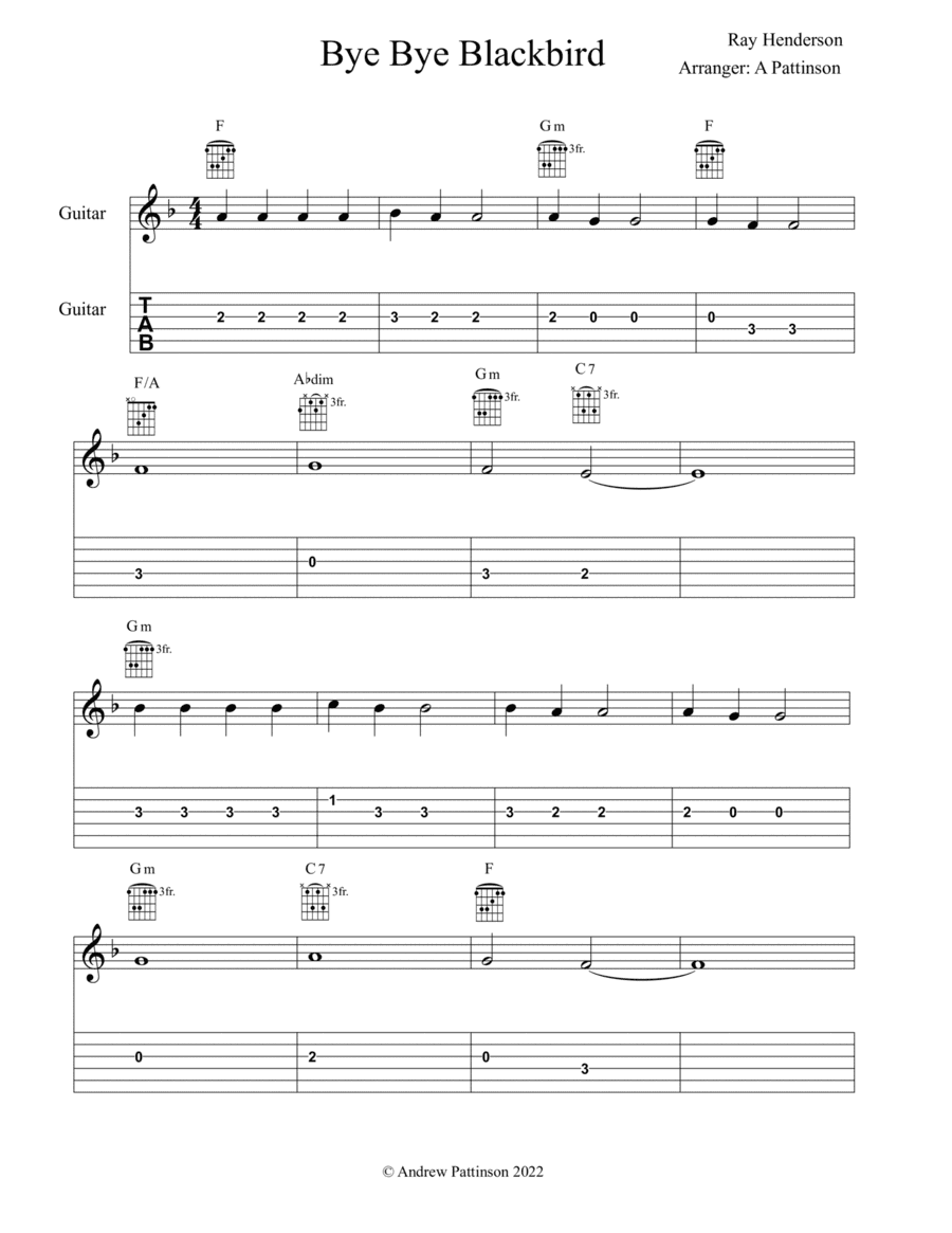 Bye Bye Blackbird (arr. Andrew Pattinson)