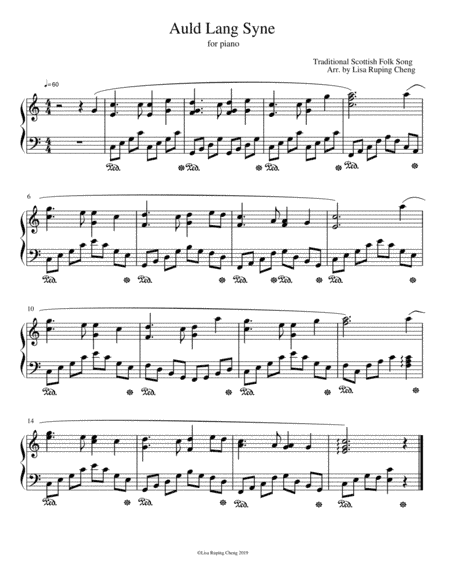 Auld Lang Syne for piano (arr. Lisa Ruping Cheng)
