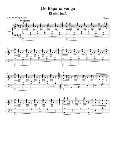 De España vengo (D major) (from "El niño judio") (arr. Vladyslav Panfilenko)