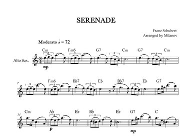 Serenade | Schubert | Alto Sax | Chords (arr. Milanov)