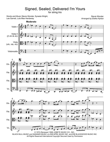 Signed, Sealed, Delivered I'm Yours (arr. Etelka Nyilasi)
