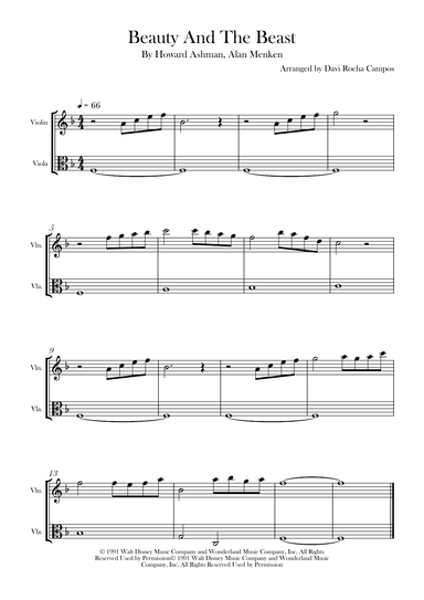 Beauty And The Beast (arr. Davi Rocha Campos)