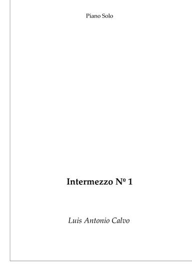 Intermezzo Nº 1 (piano solo) (arr. Passoni Music)
