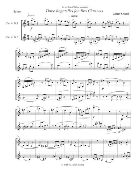 Three Bagatelles for Two Clarinets