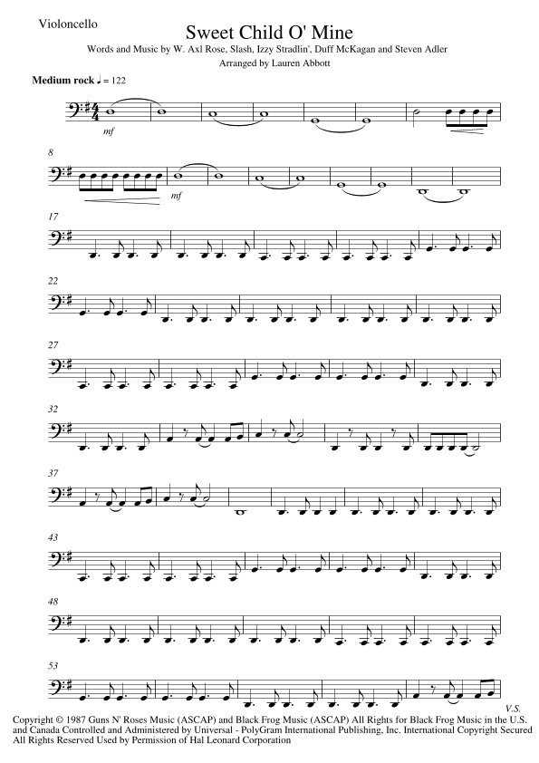 Sweet Child O' Mine (arr. Lauren Abbott)