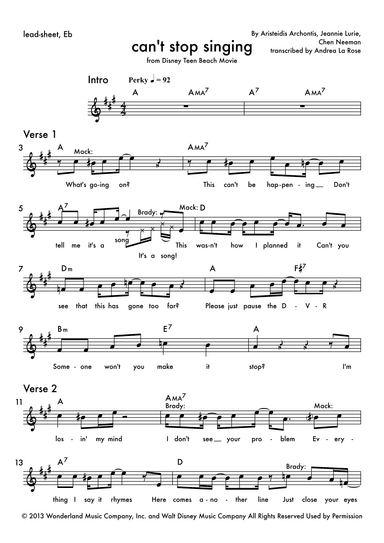 Can't Stop Singing (arr. Andrea La Rose)