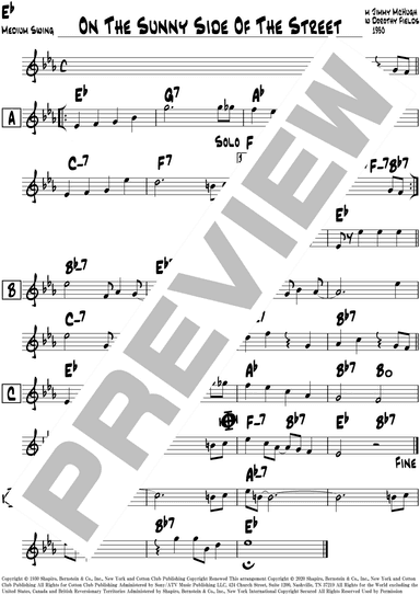 On The Sunny Side Of The Street (arr. Jimita)