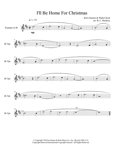 I'll Be Home For Christmas (arr. B. C. Dockery)