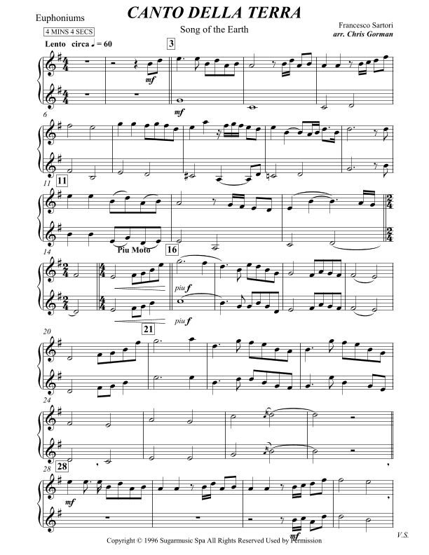 Canto Della Terra (arr. Chris Gorman)