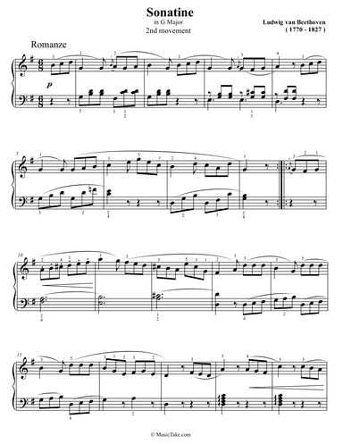Beethoven Sonatina in G Major 2ns movement (arr. Ben Choupak)