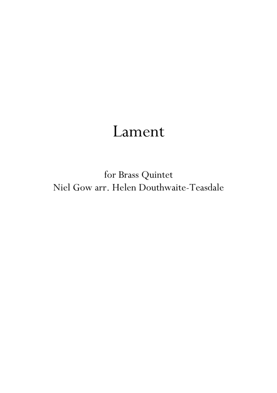Lament for Brass Quintet (arr. Helen Douthwaite-Teasdale)