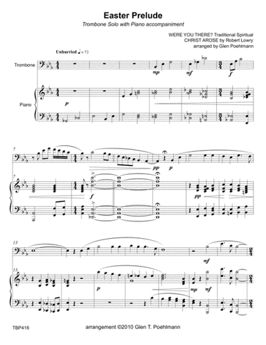 EASTER PRELUDE medley - TROMBONE SOLO with Piano Accompaniment (arr. Glen Poehlmann)