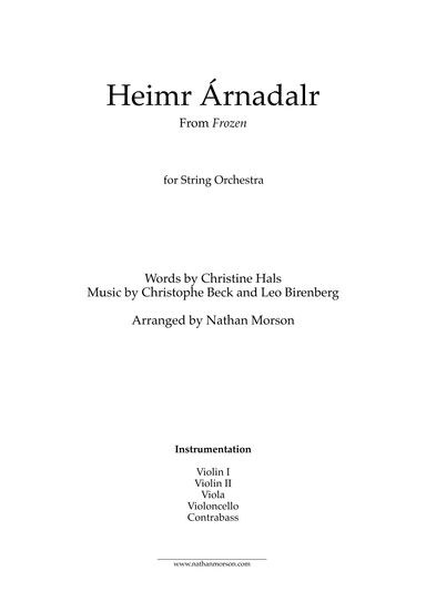 Heimr Arnadalr (arr. Nathan Morson)