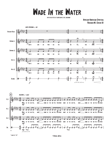 Wade In The Water - SSAA w/solo(s) & opt. Djembe unaccompanied (arr. Rheuben W. Green III)