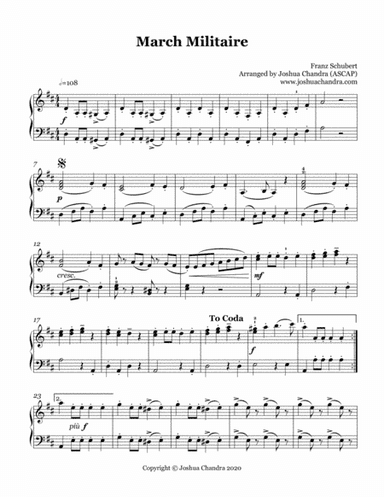 March Militaire (arr. Joshua Chandra)