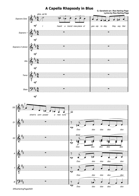 A Capella Rhapsody in Blue for SSATB (arr. Ros Harling Page)
