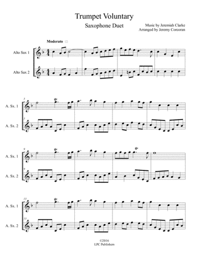Trumpet Voluntary for Two Saxophones (arr. Jeremy Corcoran)