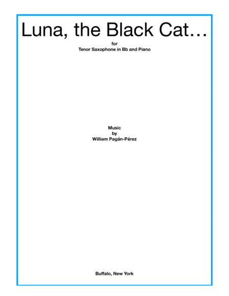 Luna, The Black Cat for Tenor Sax and Piano
