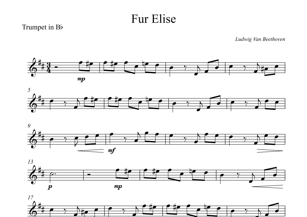 Fur Elise - Beethoven (arr. Wesley S. SIlva)