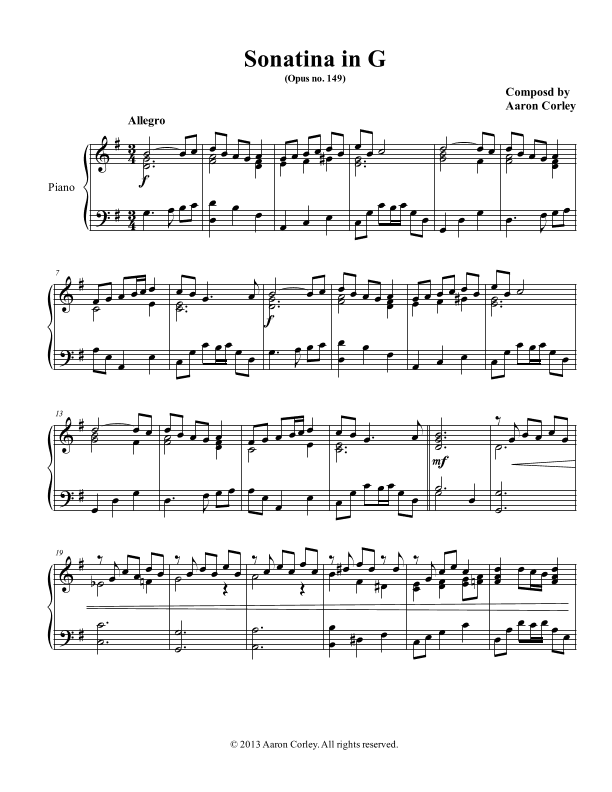 Sonatina in G, no. 1
