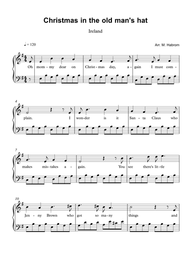 Christmas in the old man's hat (arr. Michael Habrom)