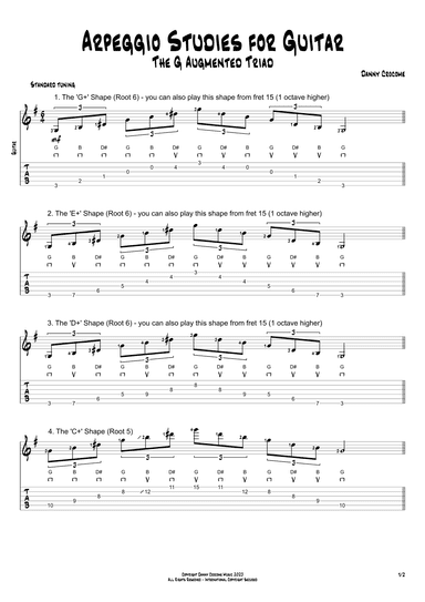Arpeggio Studies for Guitar - The G Augmented Triad