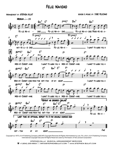 Feliz Navidad (arr. Stephen Bulat)