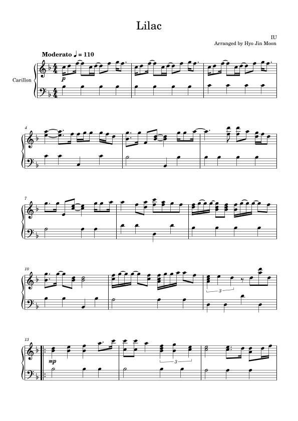 Lilac (arr. Hyo Jin Moon)