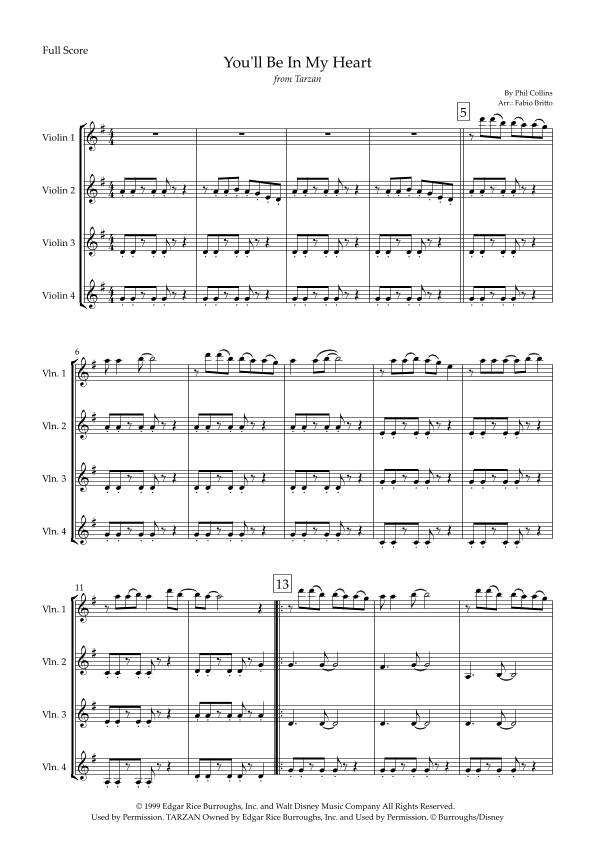 You'll Be In My Heart (arr. Fabio Britto)