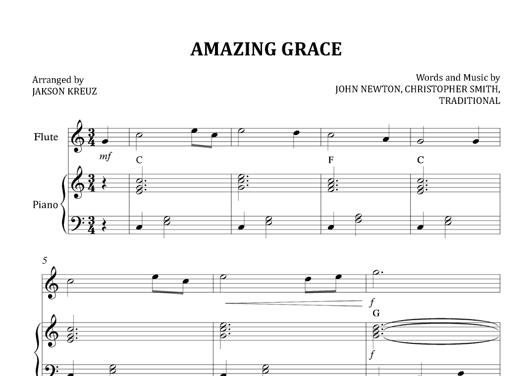AMAZING GRACE (arr. Jakson Kreuz)
